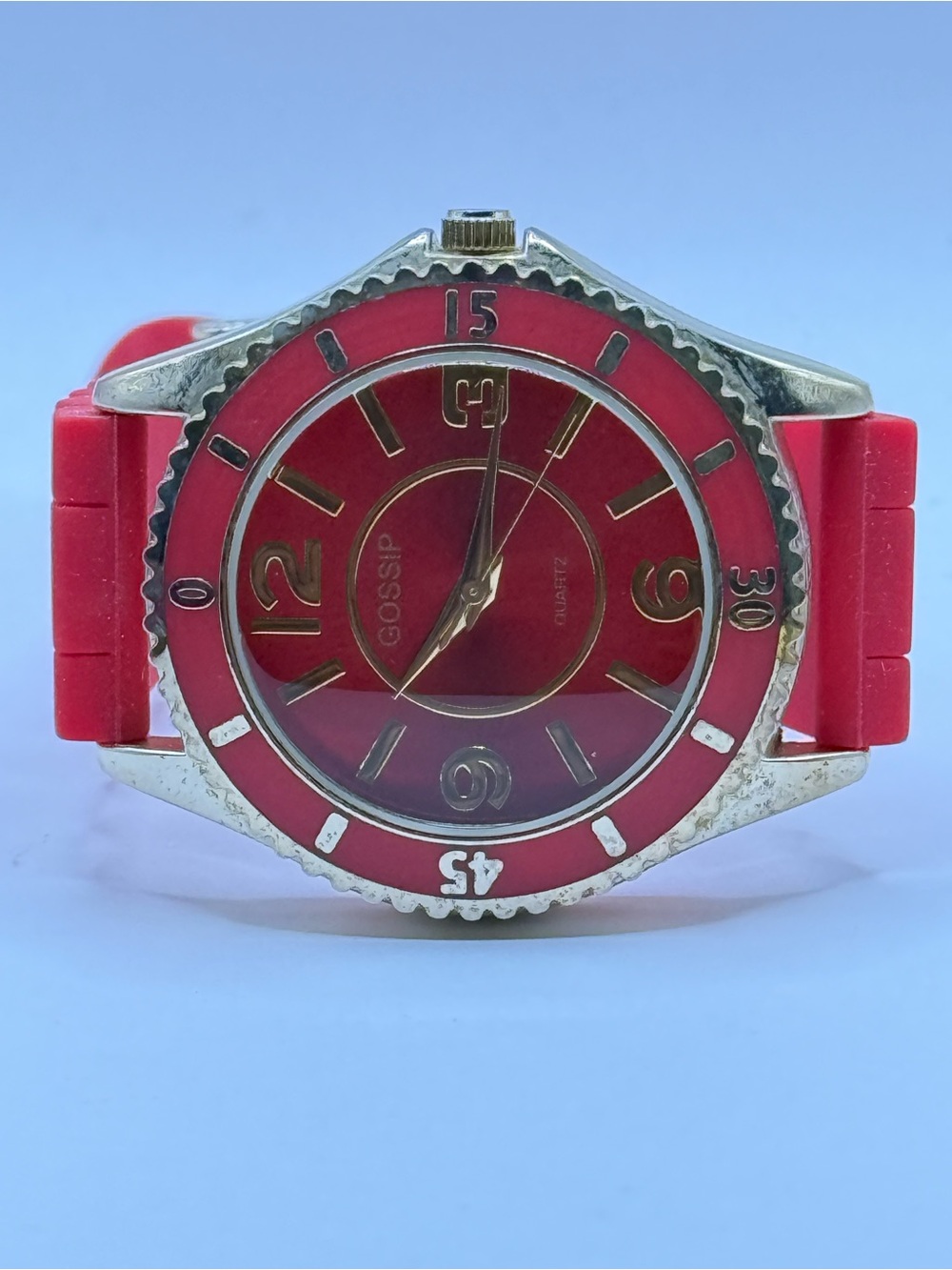 Gossip Women's Red Tone Quartz Analog Unisex Watch (New Battery) GSP816C